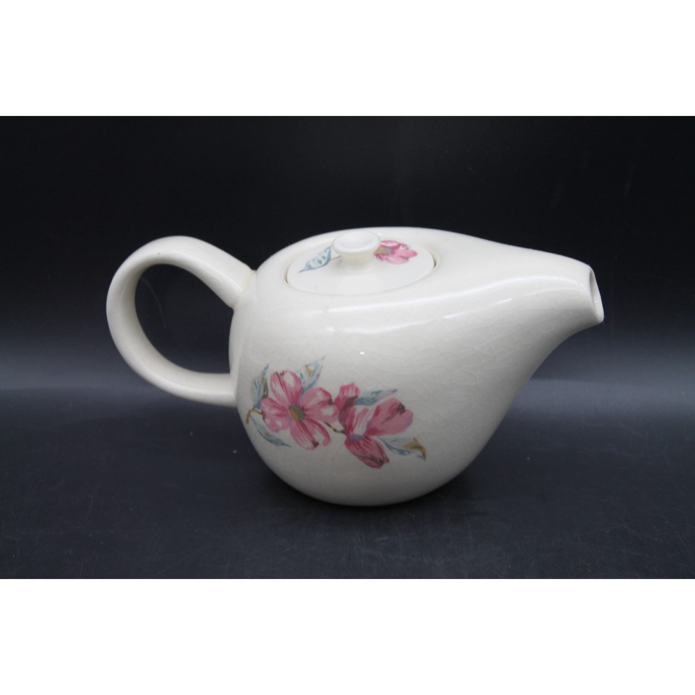 Vintage 1950s Russel Wright Sovereign Potteries Canada Floral Ceramic Teapot